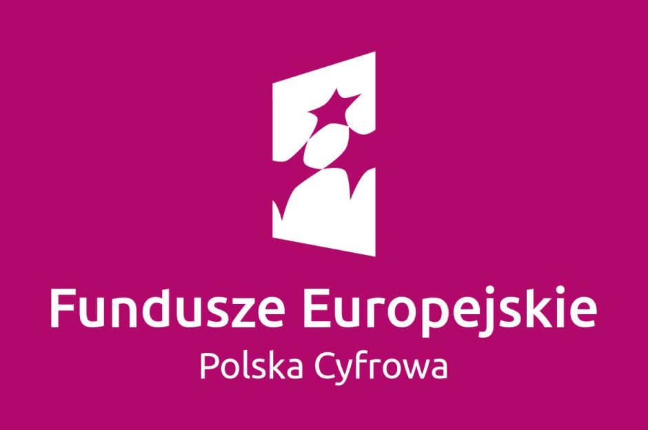 Grafika oznaczajaca Fundusze Europejskie i program Polska Cyfrowa