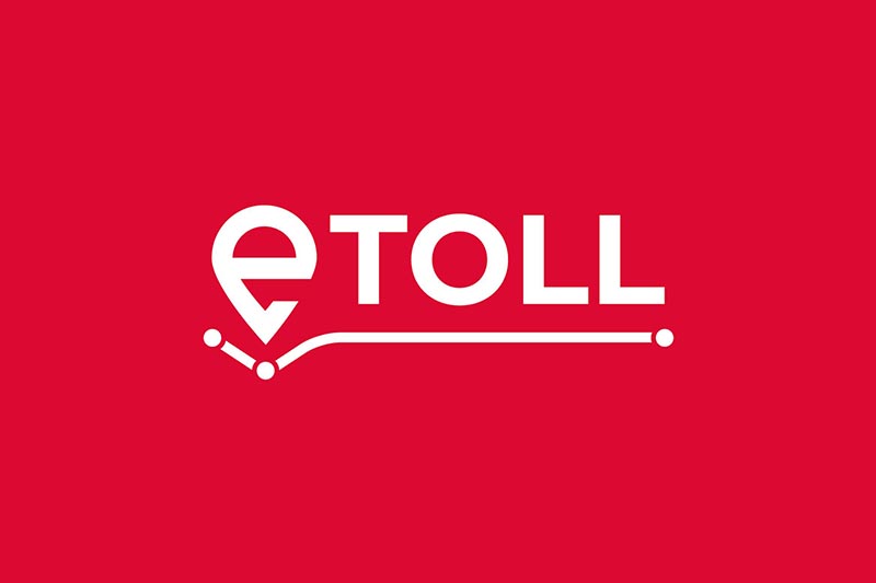 logo etoll białe na czerwonym tle