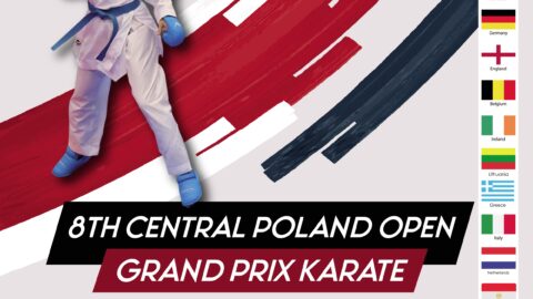 Na plakacie widać informacje dotyczące turnieju karate