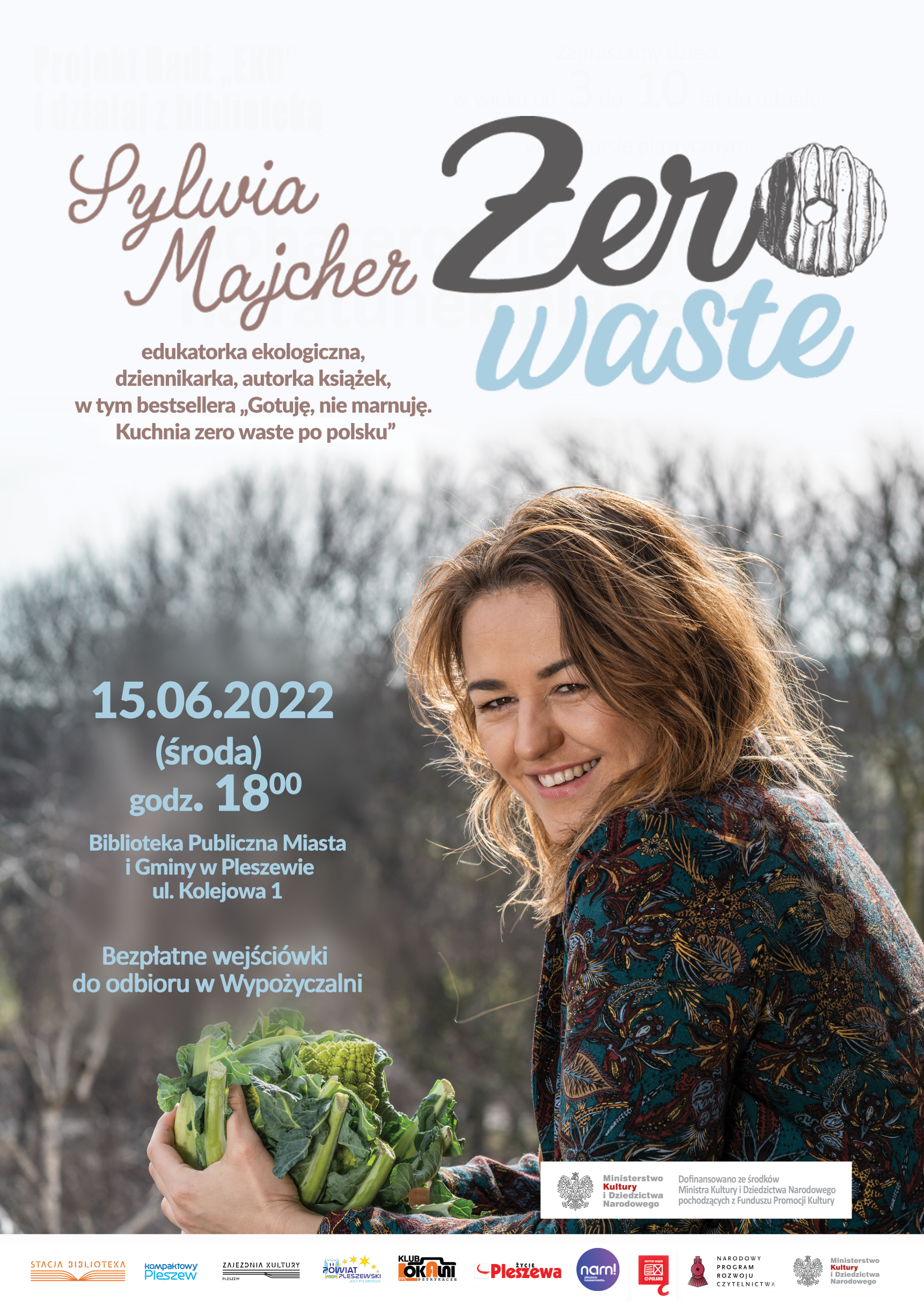 Na plakacie widać szczegóły spotkania z edukatorką ekologiczną- Sylwią Majcher