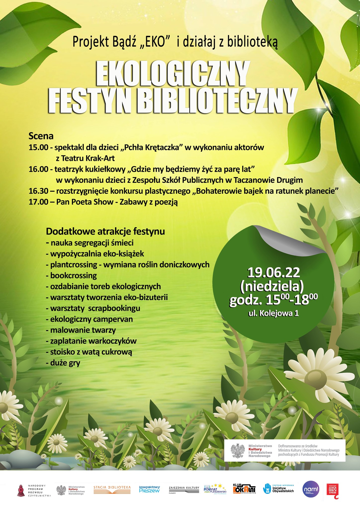 plakat ekologicznego festynu bibliotecznego