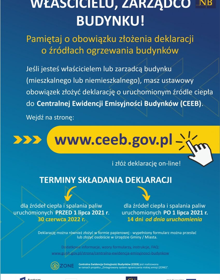 plakat składania deklaracji do CEEB