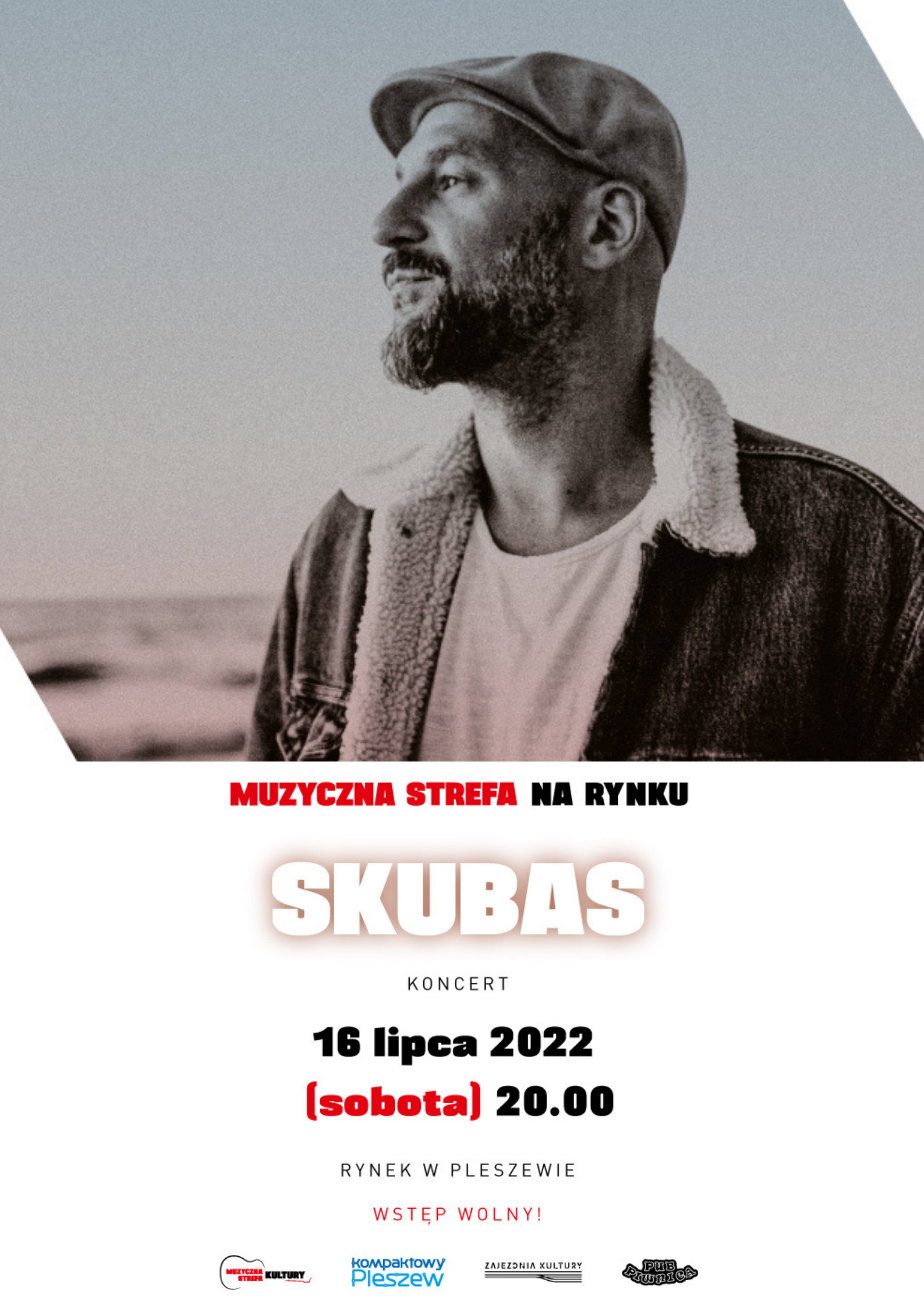 plakat wydarzenia na Rynku- koncert Skubasa