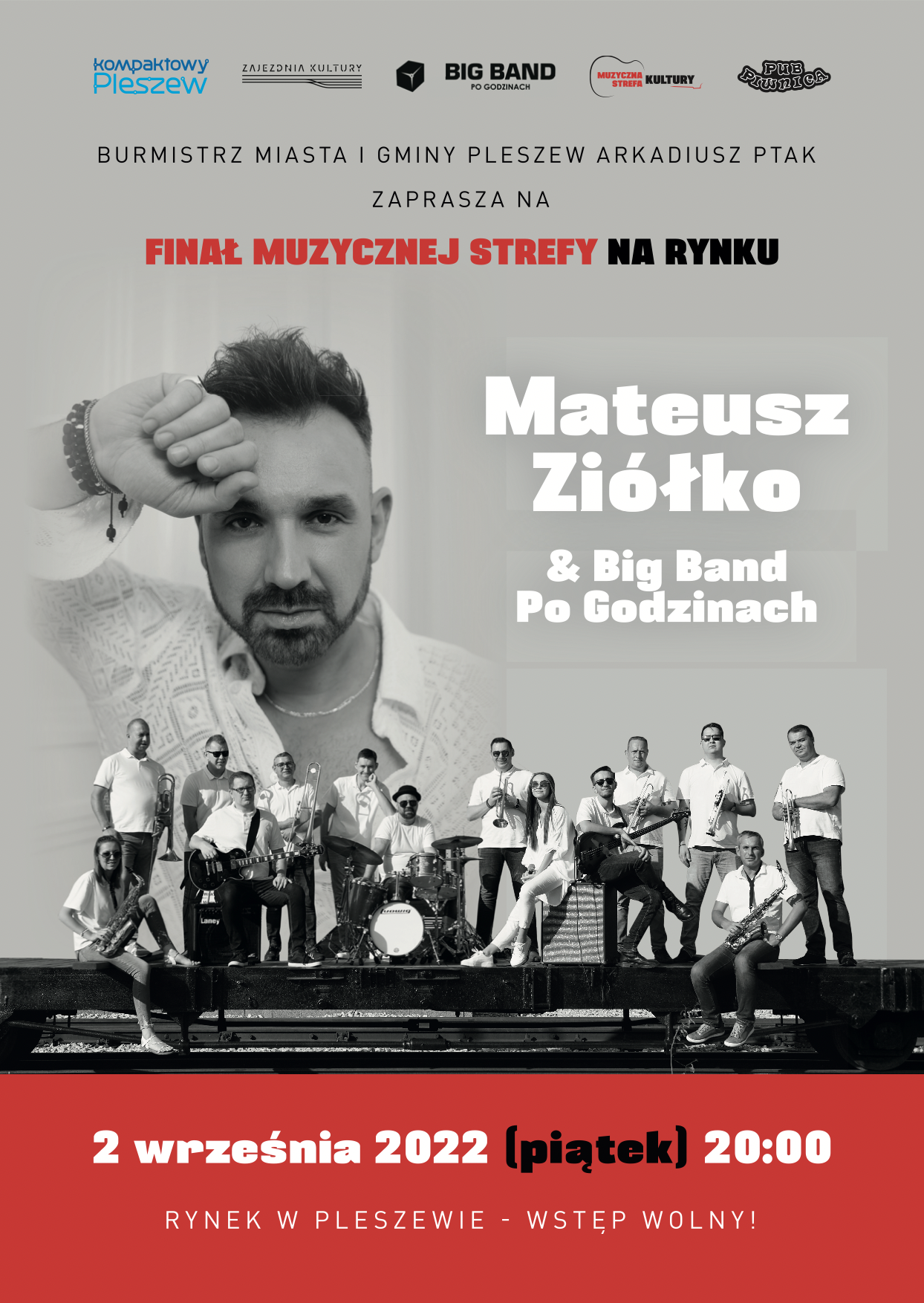 plakat Finału Muzycznej Strefy na Rynku koncert Mateusz Ziółko i Big Band Po Godzinach