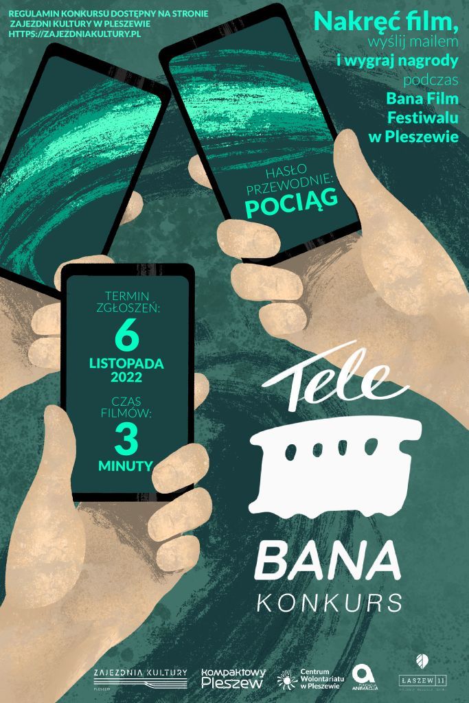 Plakat konkursu Telebana organizowanego przez Zajezdnię Kultury z terminem zgłoszeń 6 listopada