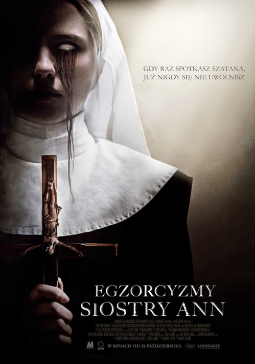 plakat filmu Egzorcyzmy Siostry Ann emitowanego w kinie Hel w Pleszewie