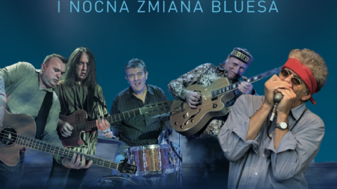 Plakat koncertu Sławek Wierzcholski i Nocna Zmiana Bluesa odbywajacego sie w Zajezdni Kultury w Pleszewie 8 grudnia 2022r. o godzinie 18:00