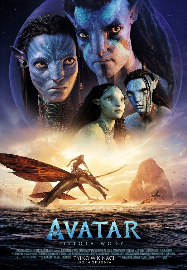 Plakat filmu, który jest premierą krajową w Kinie Hel w Pleszewie: Avatar: Istota Wody