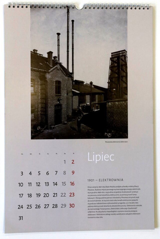 Kalendarz z okazji 740-lecia Pleszewa wydawany przez Muzeum Regionalne w Pleszewie 