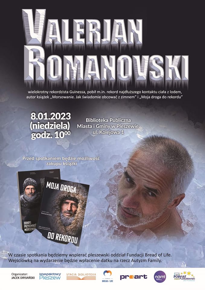 Spotkanie z Valerjanem Romanovskim w Bibliotece Publicznej odbywające się 8 stycznia 2023 r. o godzinie 10:00