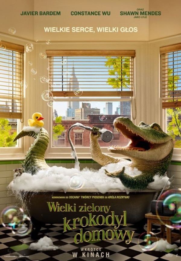 Plakat filmu animowanego Wielki Zielony Krokodyl emitowanego w dniach 13-15 stycznia 2023r. w Kinie Hel w Pleszewie