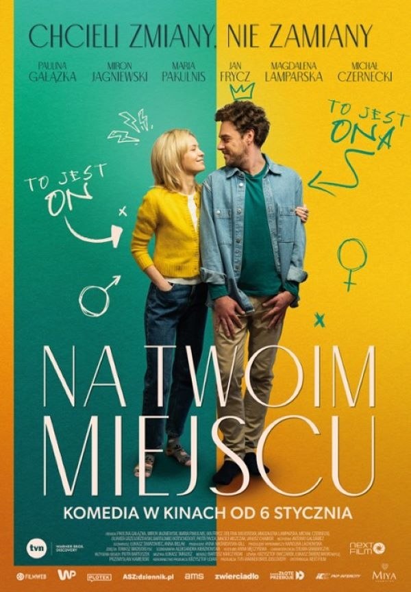 Plakat filmu "Na twoim miejscu" emitowanego w kinie Hel w Pleszewie