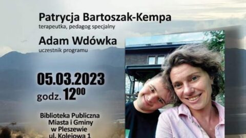 Plakat spotkania z bohaterami programu "Down the road. Zespół w trasie" odbywającego się w Bibliotece Publicznej Miasta i Gminy Pleszew 5 marca 2023 roku o godzinie 12:00.