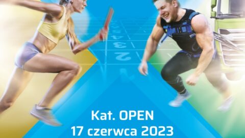 Plakat Olimpiady Sportowej PPL 2023 kategorii OPEN odbywającej się 17 czerwca 2023 roku od godziny 9:00 na obiektach sportowych w Pleszewie.