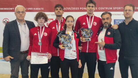 Zawodnicy Pleszewskiego Klubu Karate na turnieju rankingowym w Tczewie.