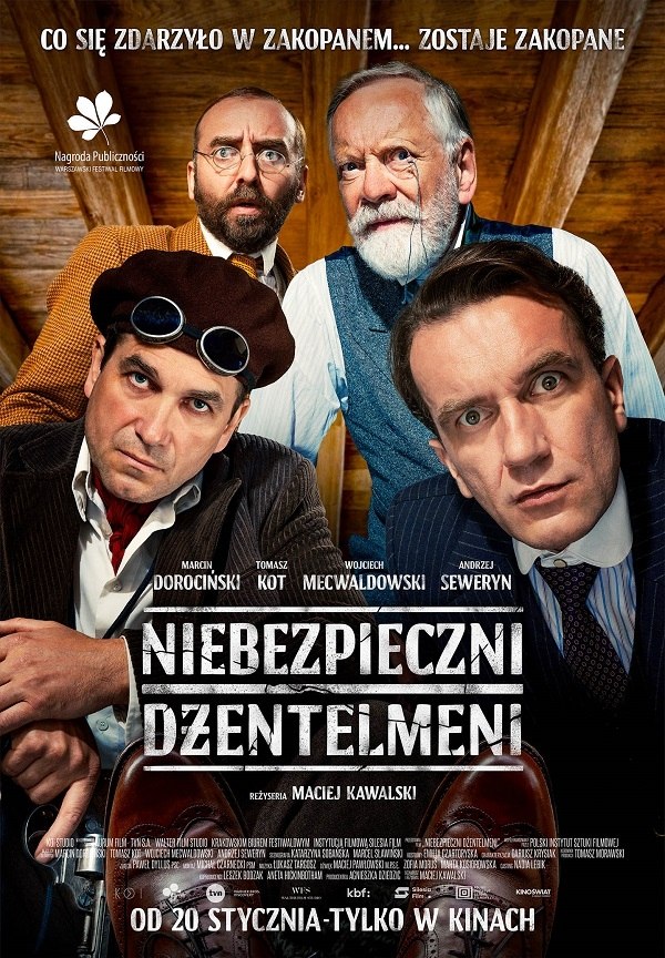 Plakat filmu NIEBEZPIECZNI DŻENTELMENI - 2D emitowanego w kinie Hel w Pleszewie.