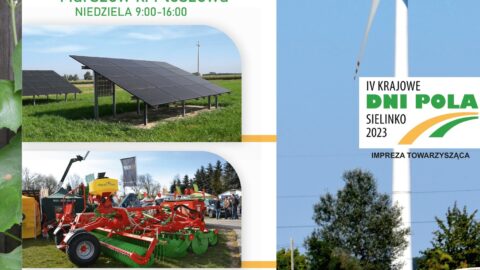 Plakat Jesiennych Targów Rolno-Ogrodniczych w Marszewie odbywających się 1 października 2023 roku o godzinie 9:00.