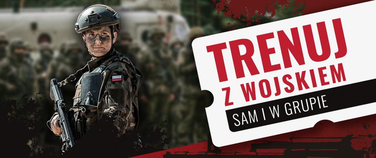 Baner programu "Trenuj z wojskiem" organizowanego przez Wojsko Polskie.