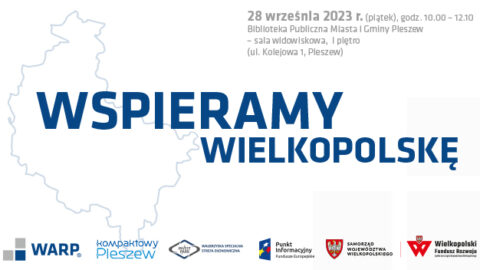 Baner konferencji "WSpieramy Wielkopolskę" organizowanej w Pleszewie 28 września 2023 r.
