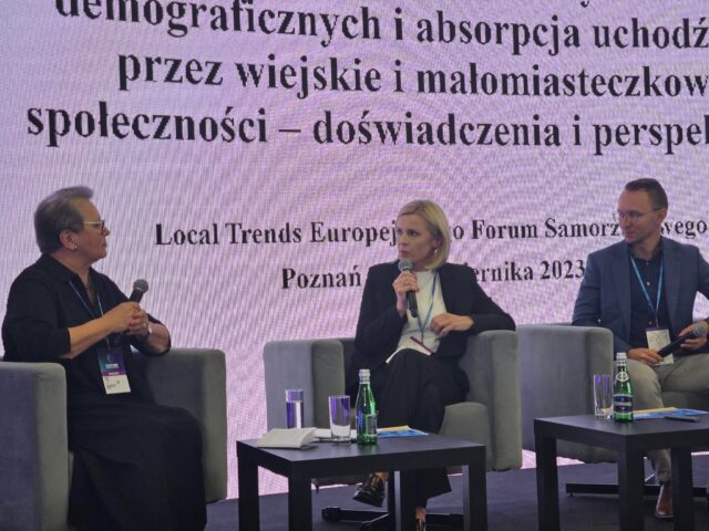 Zastęoczyni burmistrza MiG Pleszew podczas panelu na Europejskim Forum Samorządowym Local Trends w Poznaniu.