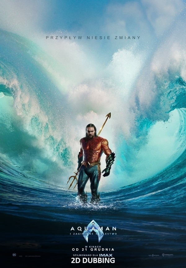 Plakat filmu AQUAMAN i ZAGINIONE KRÓLESTWO - 2D dubbing - PREMIERA KRAJOWA emitowanego w kinie Hel w Pleszewie.