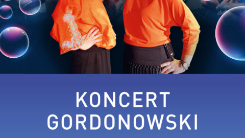 Plakat zajęć umuzykalniających dla dzieci "Koncert Gordonowski" odbywających się 6 kwietnia 2024 r. o godzinie 11:00.