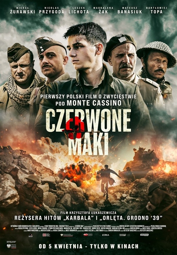Plakat filmu CZERWONE MAKI - 2D - Premiera Krajowa emitowanego w kinie Hel w Pleszewie.