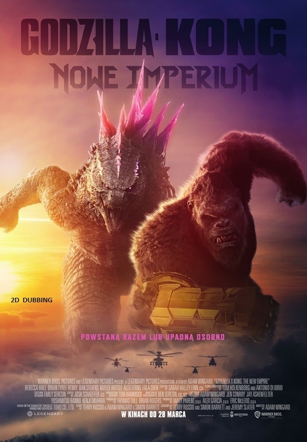 Plakat filmu GODZILLA I KONG: NOWE IMPERIUM - 2D dubbing emitowanego w kinie Hel w Pleszewie.