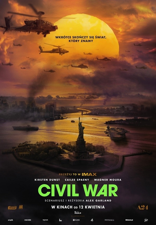 Plakat filmu CIVIL WAR - 2D napisy - Premiera Krajowa emitowanego w kinie Hel w Pleszewie.