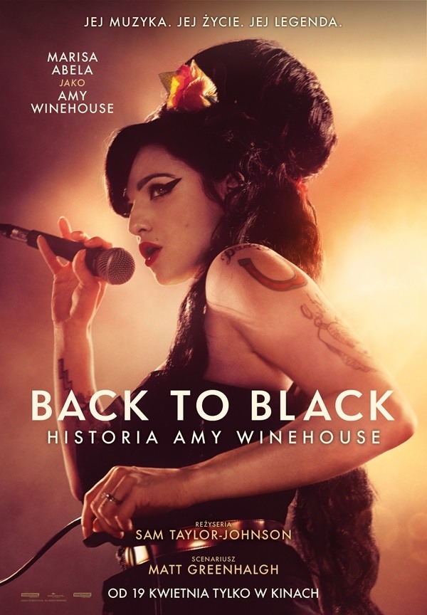 Plakat filmu BACK TO BLACK. HISTORIA AMY WINEHOUSE - 2D napisy - Premiera Krajowa emitowanego w kinie Hel w Pleszewie.