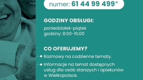 [Grafika dotycząca Wielkopolskiej Infolinii Wsparcia w postaci plakatu, która zawiera wszystkie informacje, które zostały zawarte w treści wpisu]