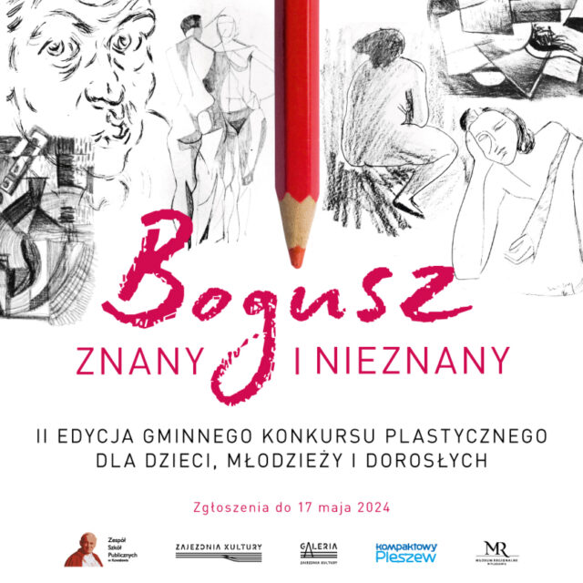 Grafika do konkursu "Bogusz znany i nieznany" dla przedszkoli, szkół i osób indywidualnych organizowany przez ZSP w Kowalewie oraz Zajezdnię Kultury w Pleszewie.