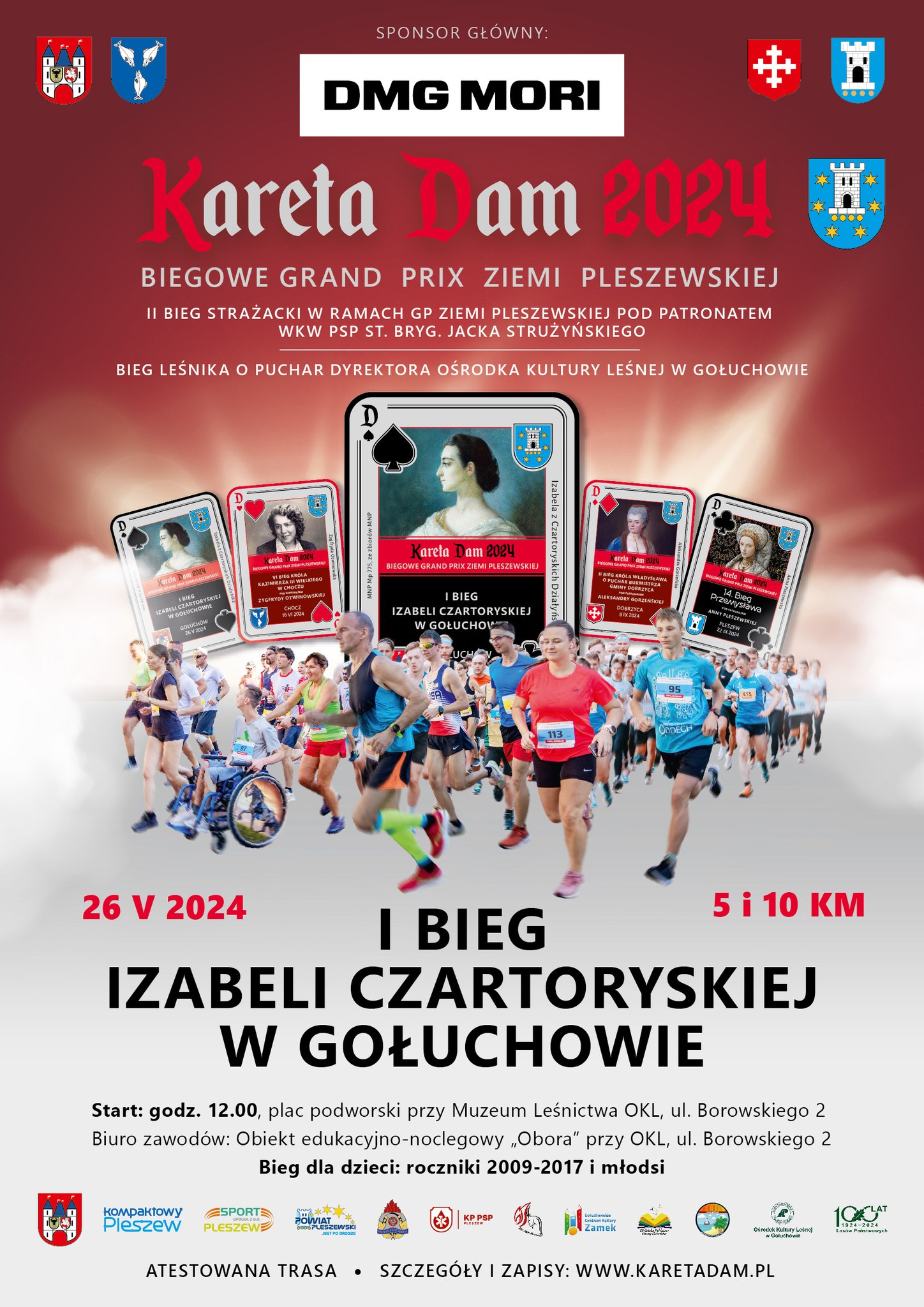 Plakat I Biegu Izabeli Czartoryskiej w Gołuchowie odbywającego się 26 maja 2024 r. w ramach Karety Dam 2024.