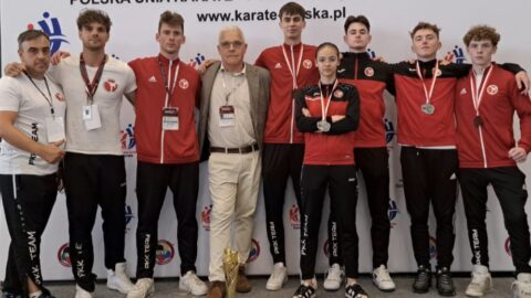 Drużyna Pleszewskiego Klubu Karate na Mistrzostwach Polski.