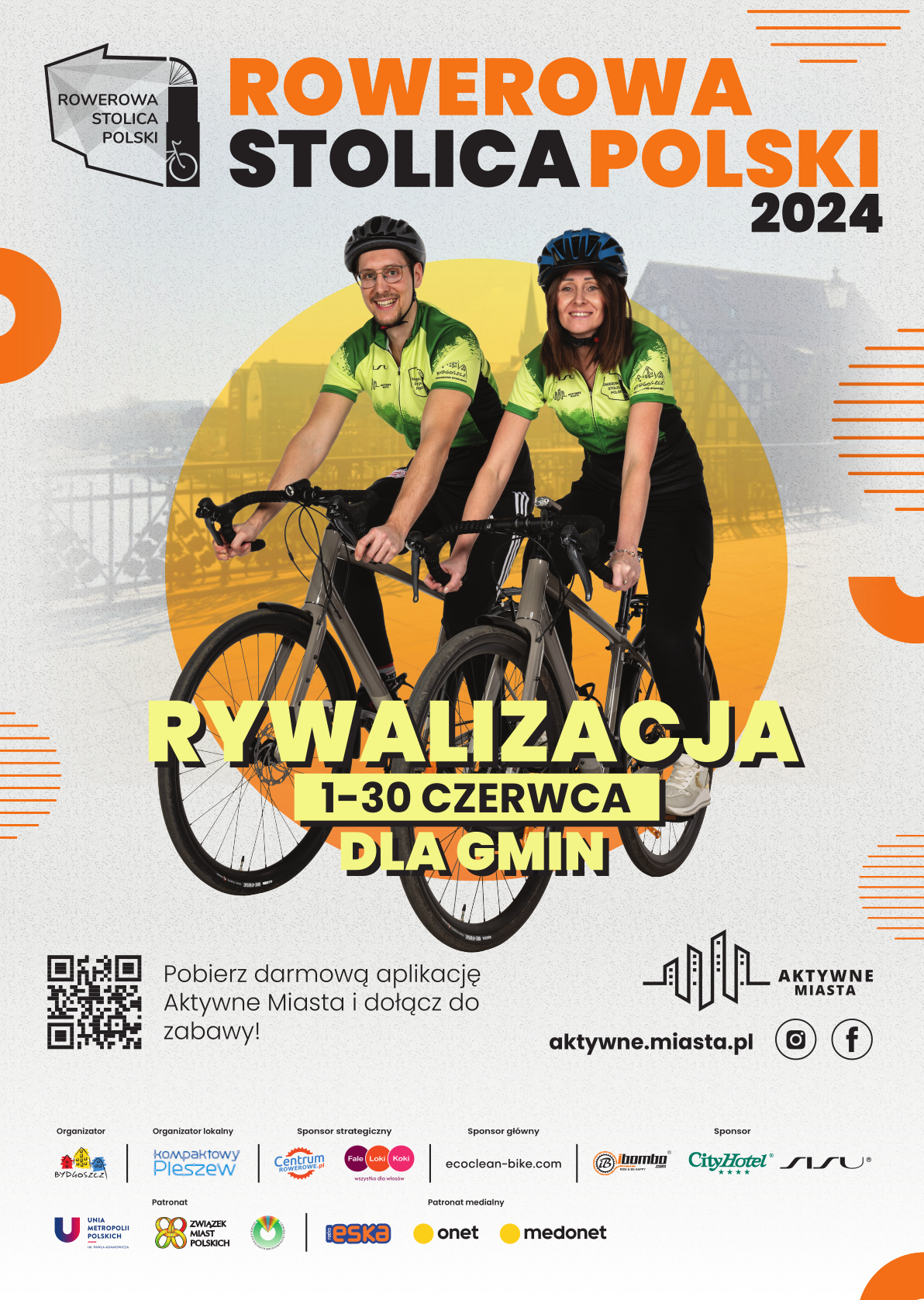 Plakat rywalizacji w ramach akcji Rowerowa Stolica Polski. odbywającej się w czerwcu 2024 r.