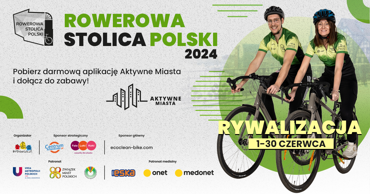 Plakat rywalizacji w ramach akcji Rowerowa Stolica Polski. odbywającej się w czerwcu 2024 r.