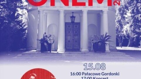 Plakat koncertu Dookoła filmu odbywającego się w Muzeum Ziemiaństwa w Dobrzycy 15 sierpnia 2024 r.