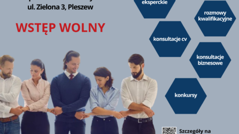 Plakat Targów Pracy organizowanych w ZST w Pleszewie.