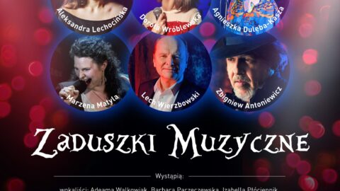 Plakat zaduszków muzycznych odbywających się w Zajezdni Kultury w Pleszewie 2 listopada 2024 r.