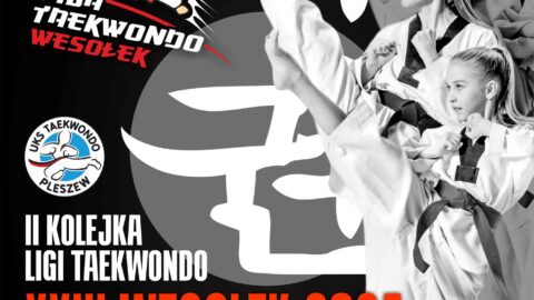 Plakat II kolejki Taekwondo XXIII Wesołek 2024 odbywającej się w Pleszewie 10 listopada 2024.