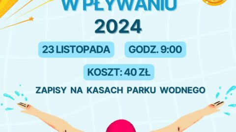 Plakat Mistrzostw Pleszewa w Pływaniu.