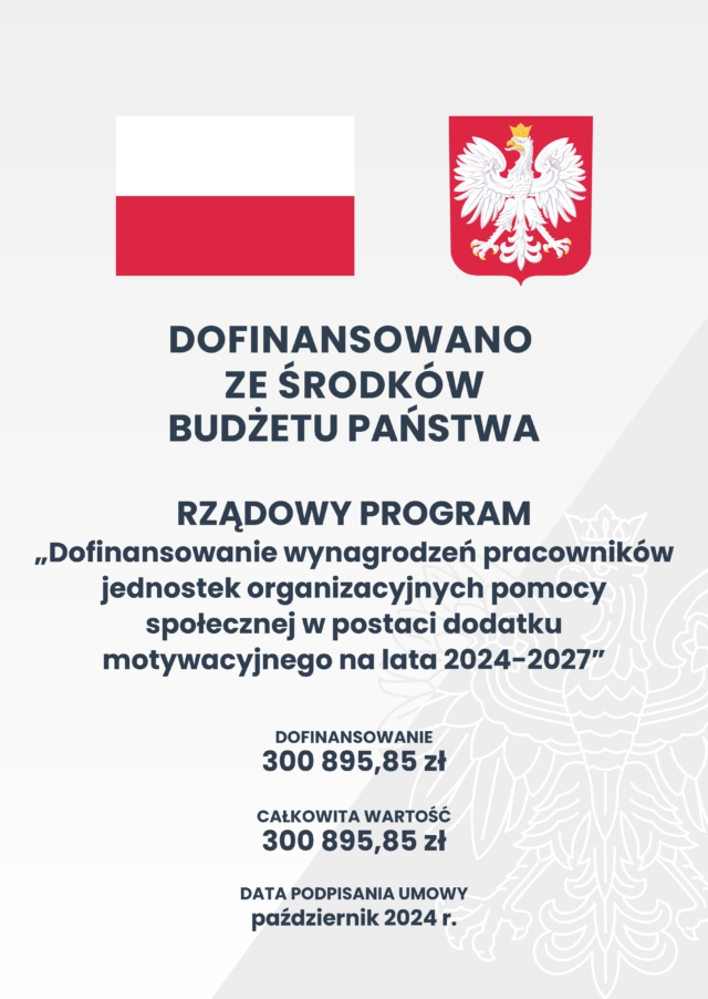 Plakat informujący o dofinansowaniu