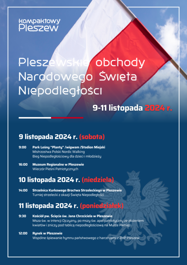 Plakat pleszewskich obchodów Święta Niepodległości