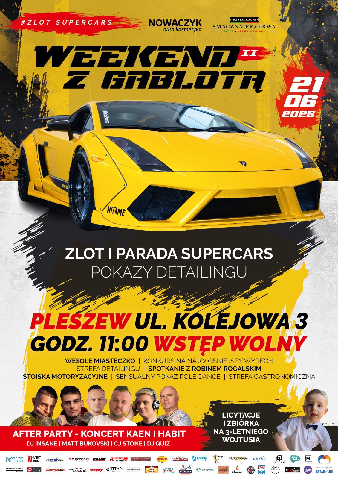 Plakat weekendu z gablotą II organizowanego przy Zajezndi Kultury w Pleszewie 21 czerwca 2025 r. od godziny 11:00