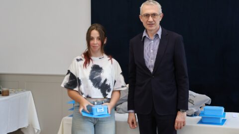 Burmistrz z nagrodzonym w akcji Rowerowa Stolica Polski.