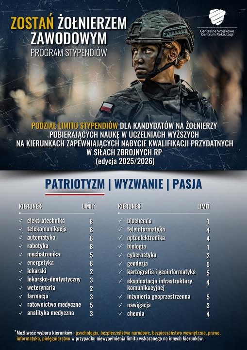program stypendiów 1 Plakat programu stypendiów dla żołnierzy zawodowych