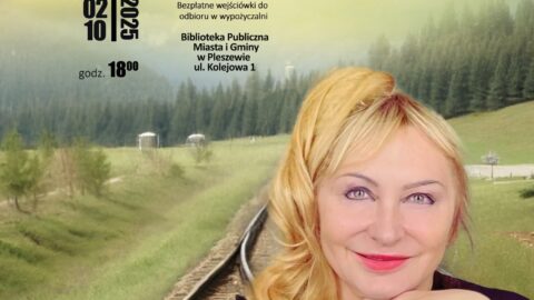 Plakat spotkania z Iwoną Kienzler w BPMIG w Pleszewie.