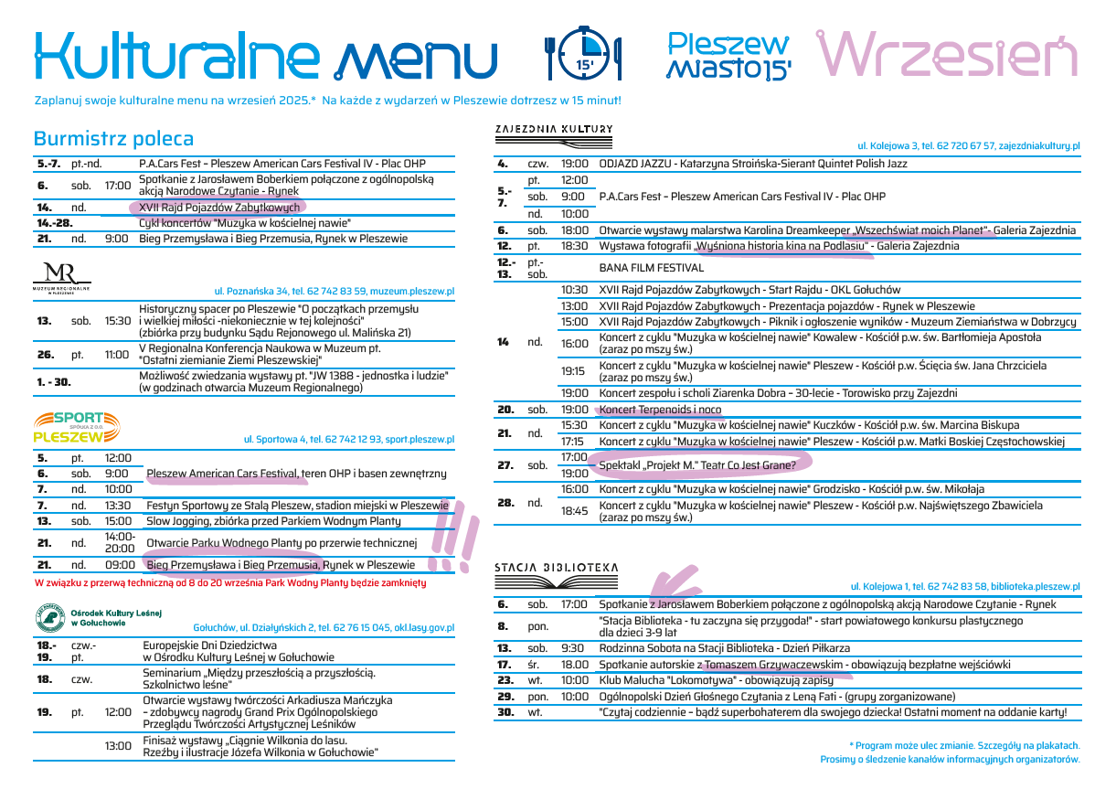 Kulturalne menu na wrzesień 2025 r.