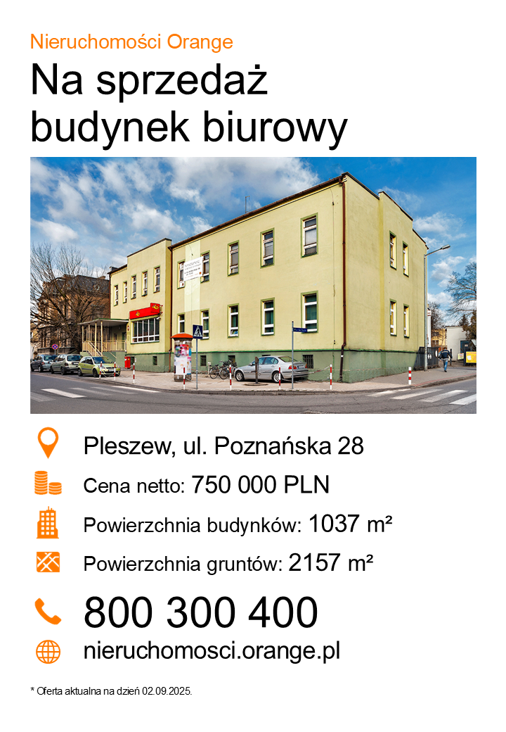 ogłoszenie orange o sprzedaży nieruchomości w Pleszewie.