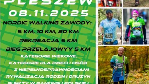Puchar Polski Nordic Walking - 8 listopada 2025 r. godz. 9:00 i biegi dla dzieci i dorosłych plakat